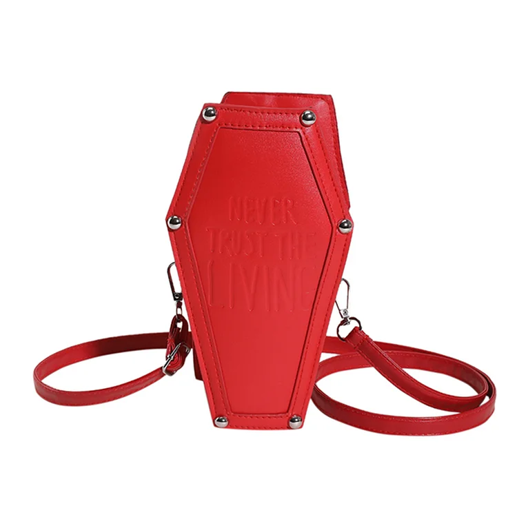 Women Crossbody Bag Coffin Shape PU Handbag Phone Bag Shopper Bag (Red)
