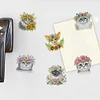 6Pcs Blume Katze - 5d DIY Handwerk Aufkleber Magnet