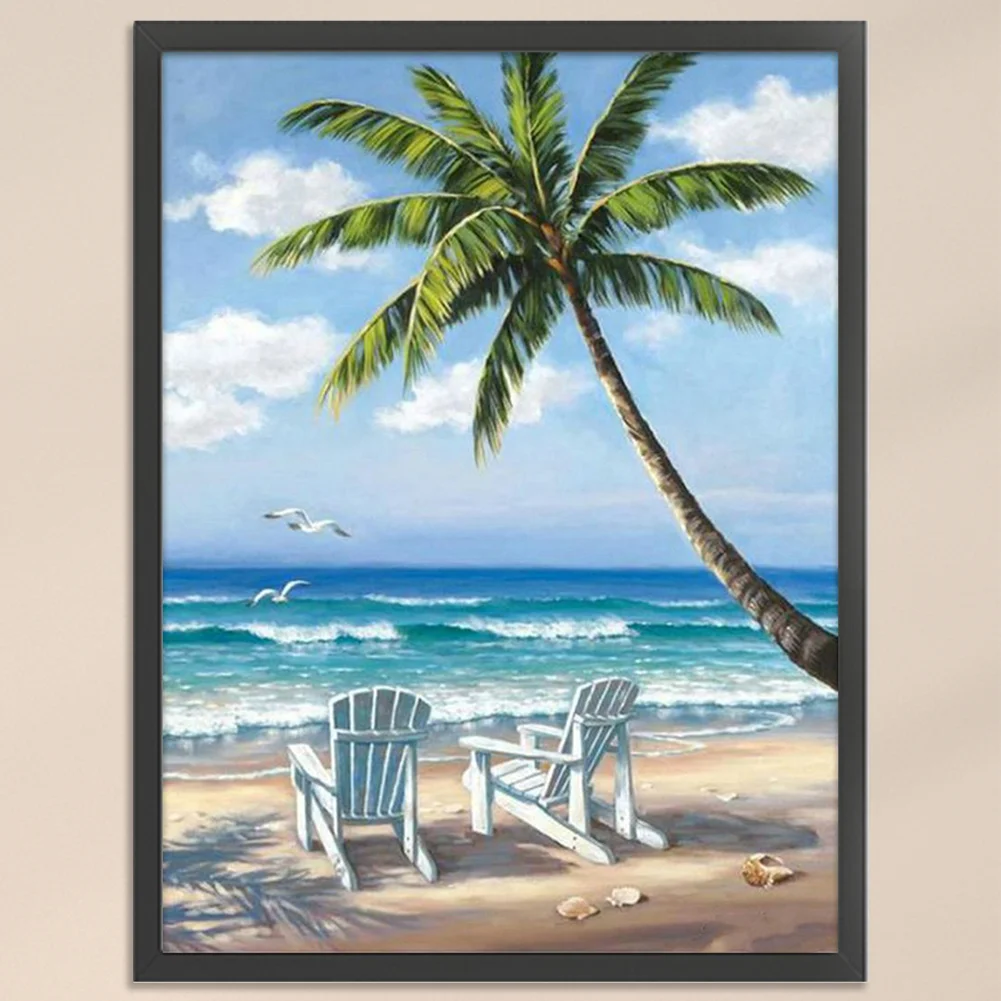 Full Embroidery Beach Counted Cross Stitch 11CT 3 Strand Cotton Needlework