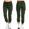 Ladies Workwear Casual Elastic Waist Lace Up Pants