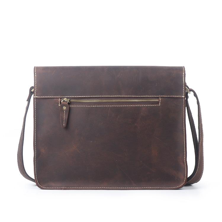 Vintage Handmade Leather Crossbody Messenger Bag