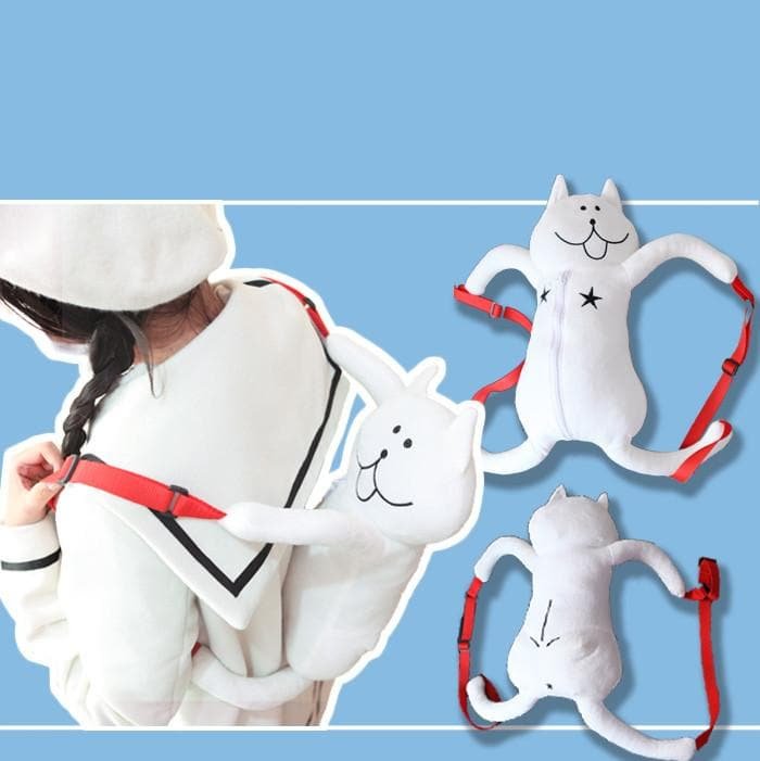 White Cat Plush Backpack SP164875