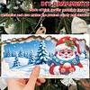 (US Only)12PCS DIY Xmas Pattern Rhinestone Diamond Art Mosaic Postcards for Celebrations