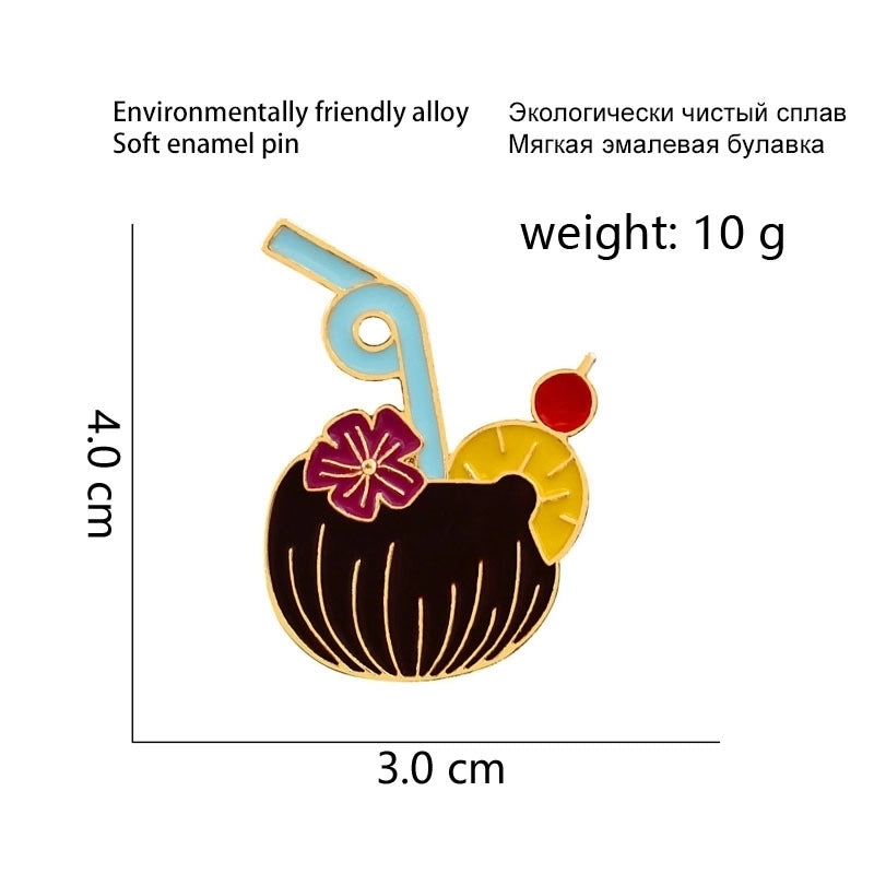 Cartoon Style Cute Pin Cup Alloy Stoving Varnish Women’S Brooches