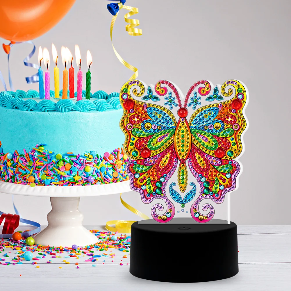 Butterfly DIY Diamond Painting LED Light Embroidery Night Lamp Home Decor