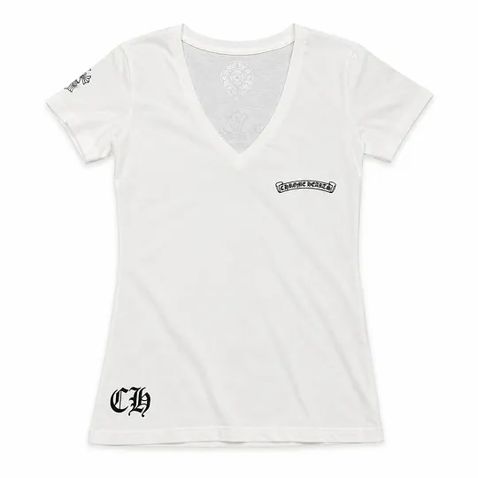 クロムハーツ Vネックプリント半袖Tシャツ レディース フィット