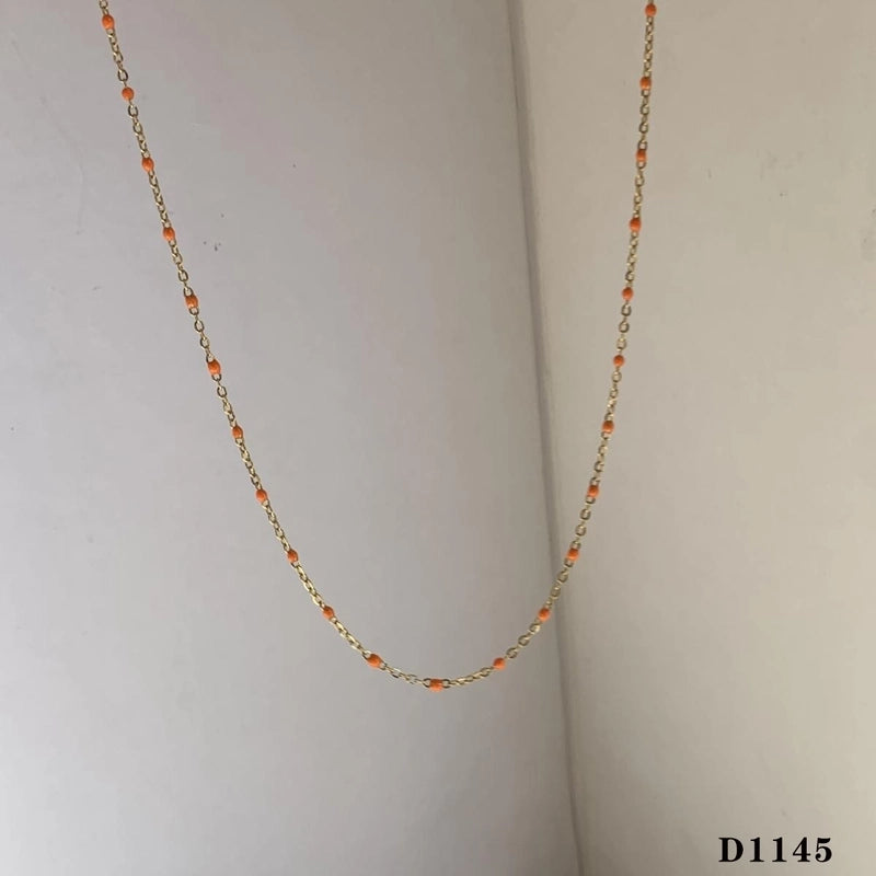 Casual Modern Style Color Block 304 Stainless Steel 16K Gold Plated White Gold Plated Gold Plated Enamel Plating Necklace