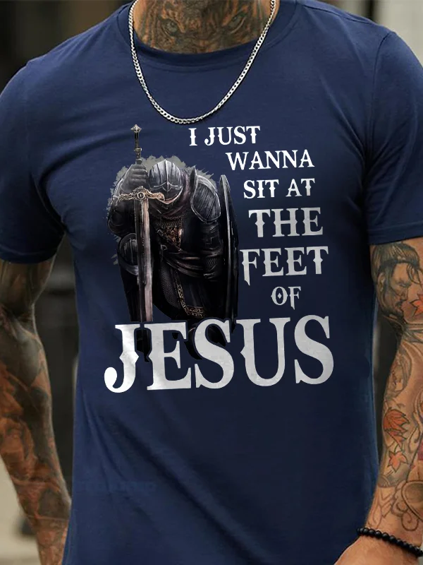 I Just Wanna Sit At The Feet Of Jesus Printed Men's T-shirt