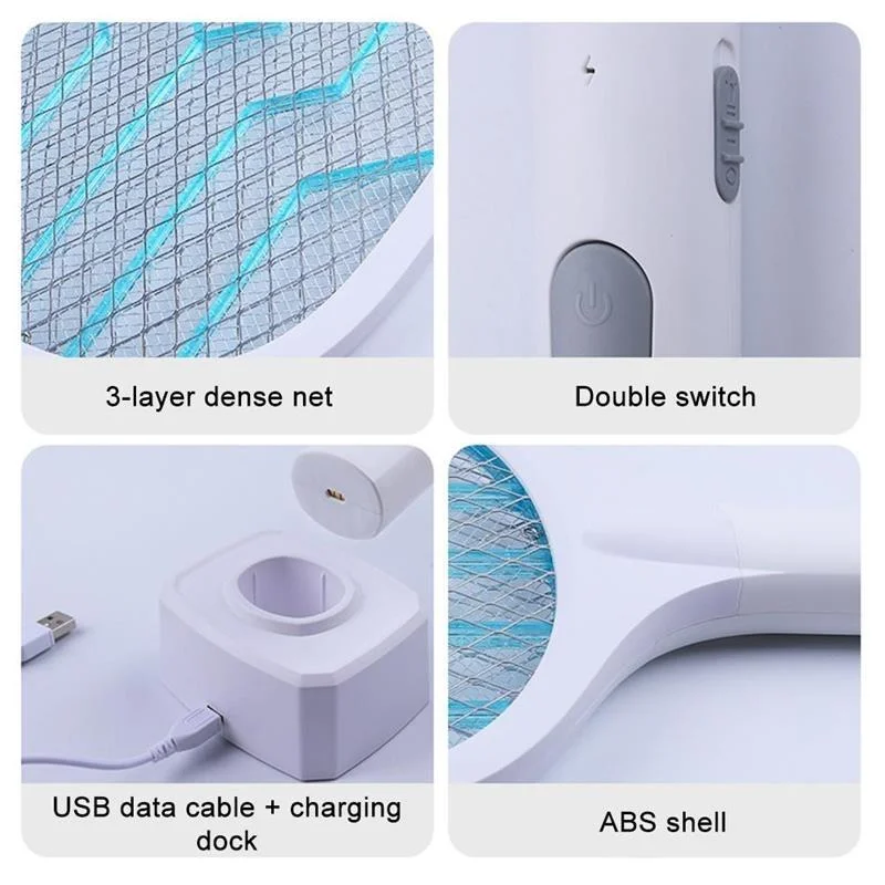 2 In 1 Led Electric Mosquito Swatter : Enjoy A Quiet, Mosquito-free Summer