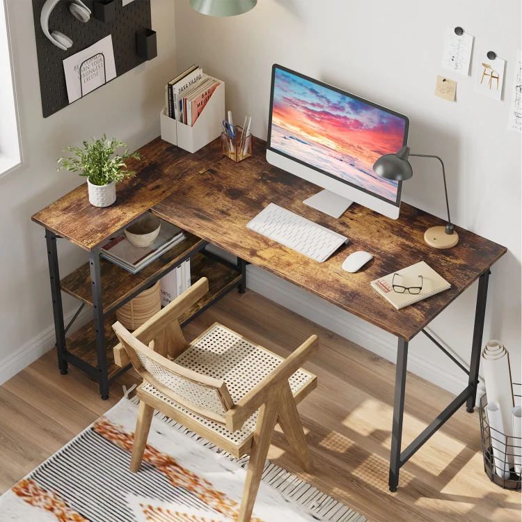 Bestier 55 inch Corner L Shaped Computer Desk 