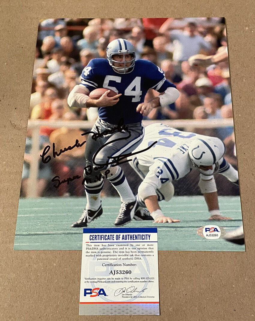 CHUCK HOWLEY SIGNED DALLAS COWBOYS 8X10 Photo Poster painting W/SBMVP PSA/DNA #5