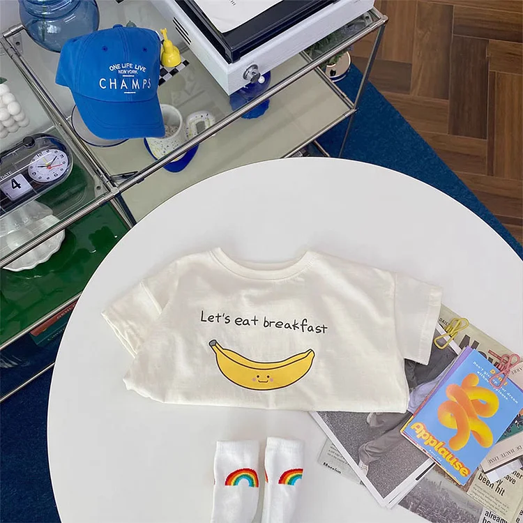 Baby Toddler Boy/Girl Fruit & Letter Print Short Sleeve T-shirt