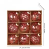 9PCS Christmas Tree 8CM Hanging Decor Balls