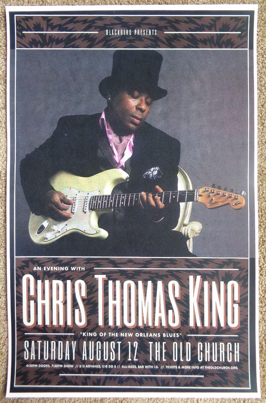 CHRIS THOMAS KING 2017 Gig POSTER Portland Oregon Concert Blues