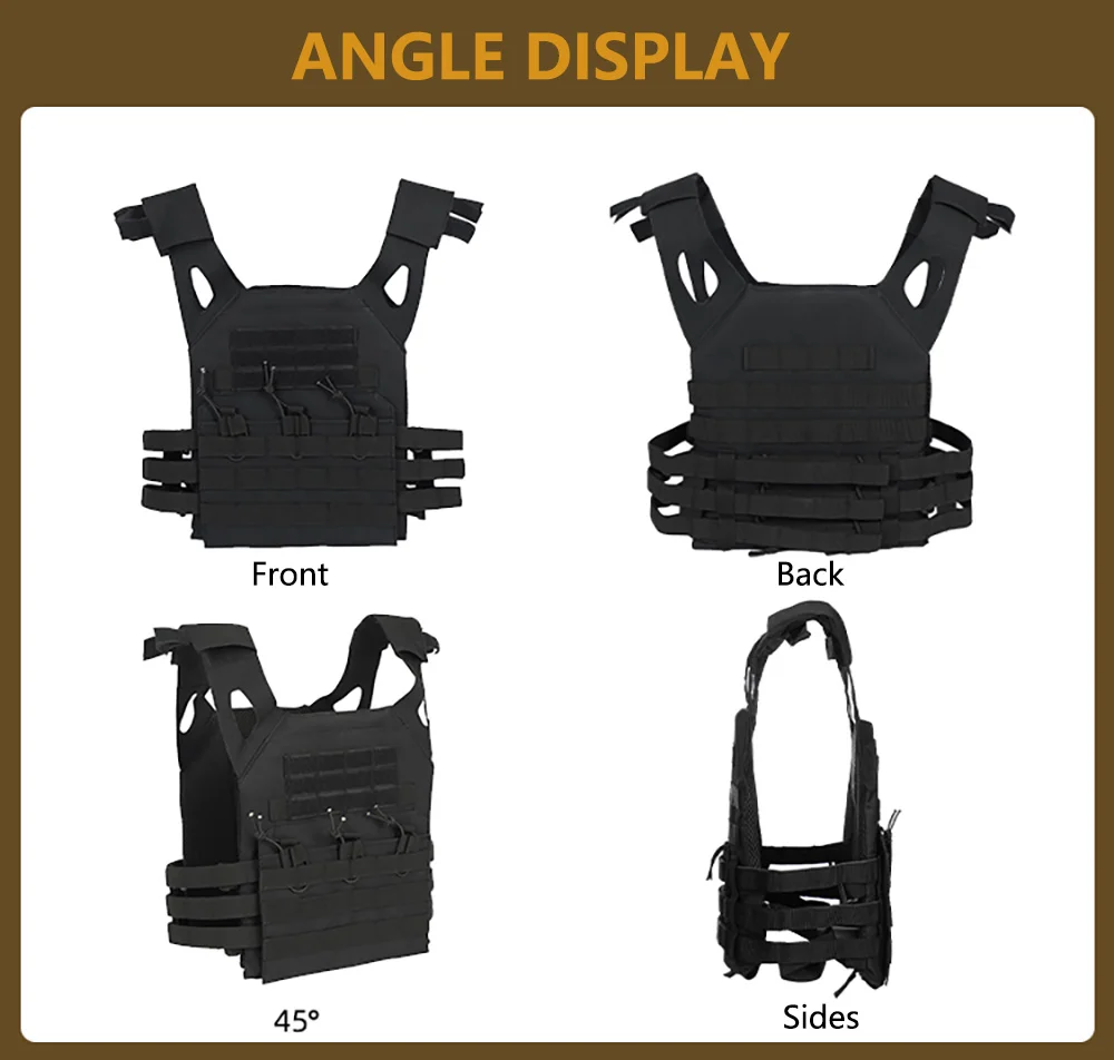 ohhunt® Adjustable JPC Tactical Vest Molle Vest Outdoor Hunting Combat Paintball Molle Plate Carrier Vest