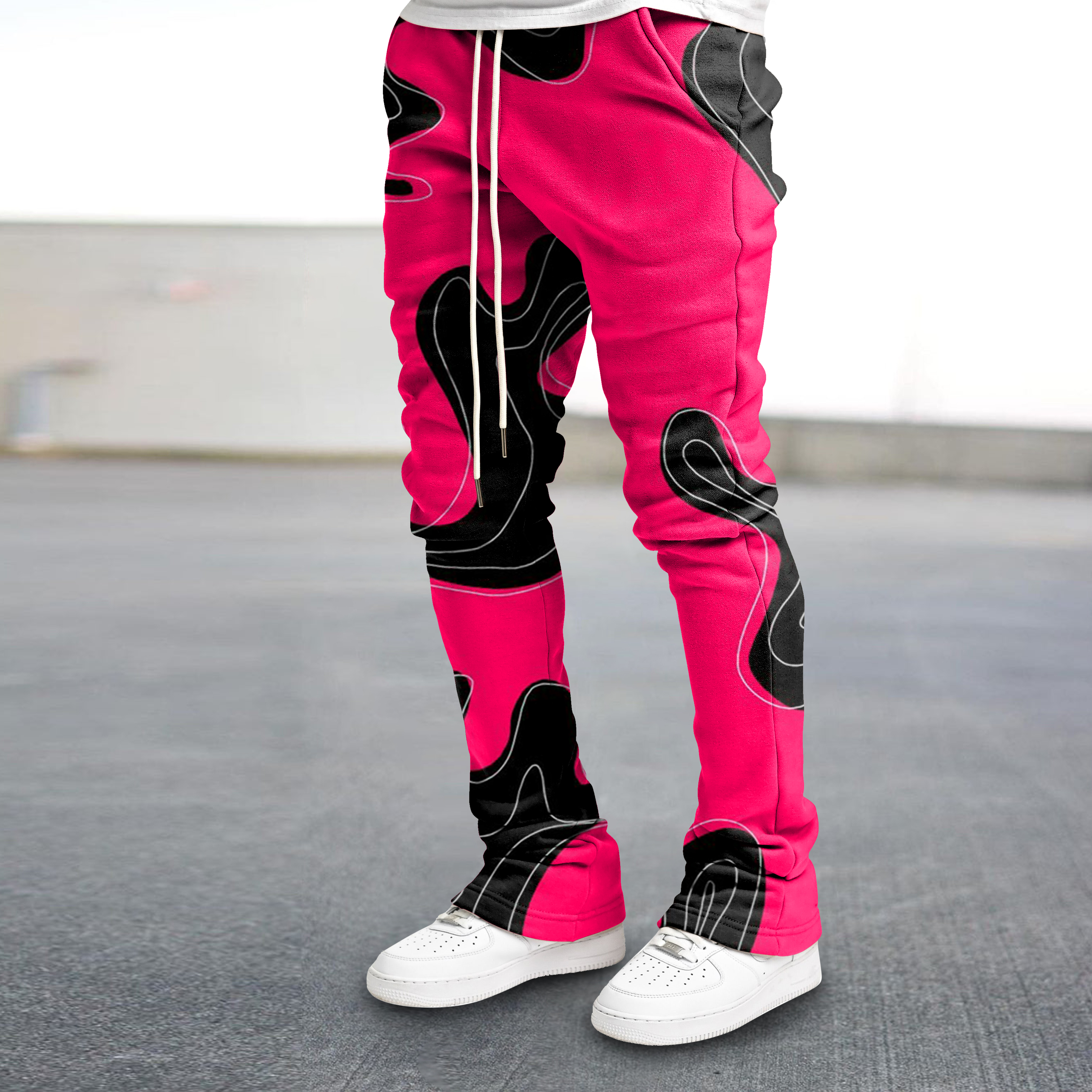 Rose Red Zebra Print Fashion Trousers