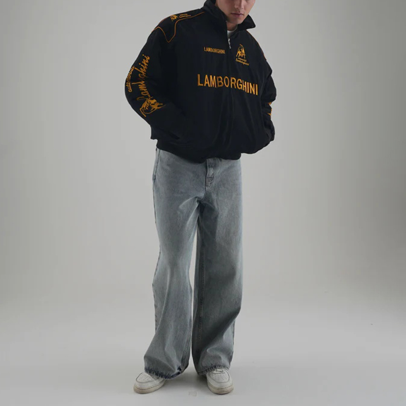 Unisex Racing Style Street Fashion Loose Racing Casual Print Jacket