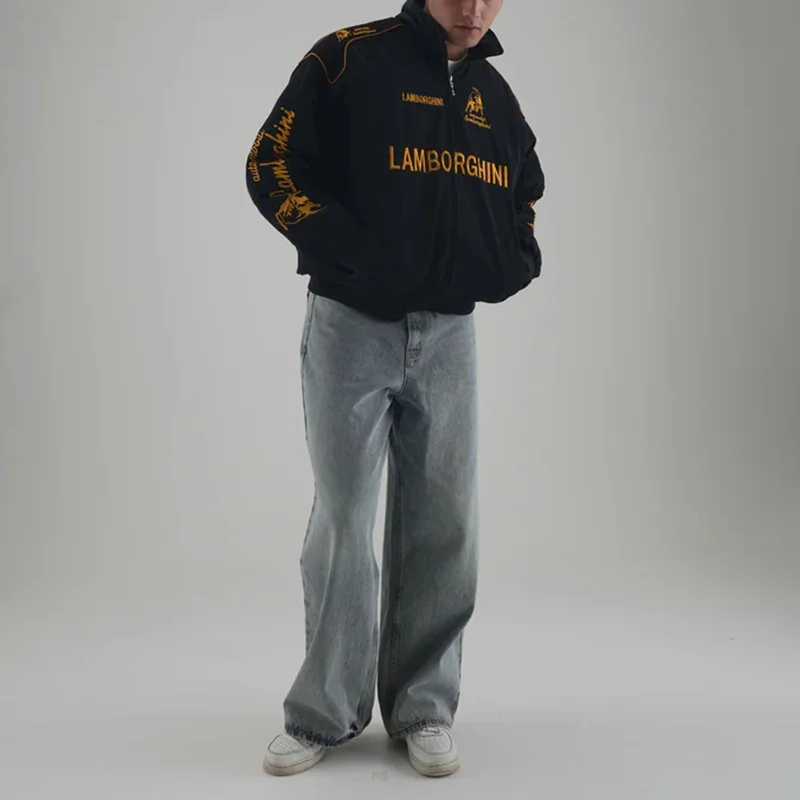 Unisex Racing Style Street Fashion Loose Racing Casual Print Jacket