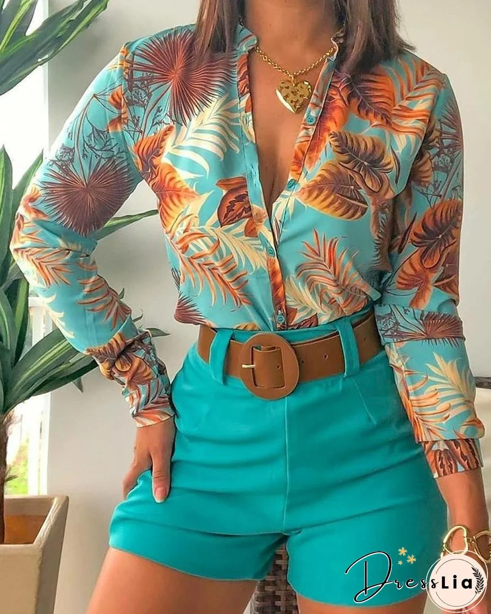 Floral Long Sleeve Loose Blouse