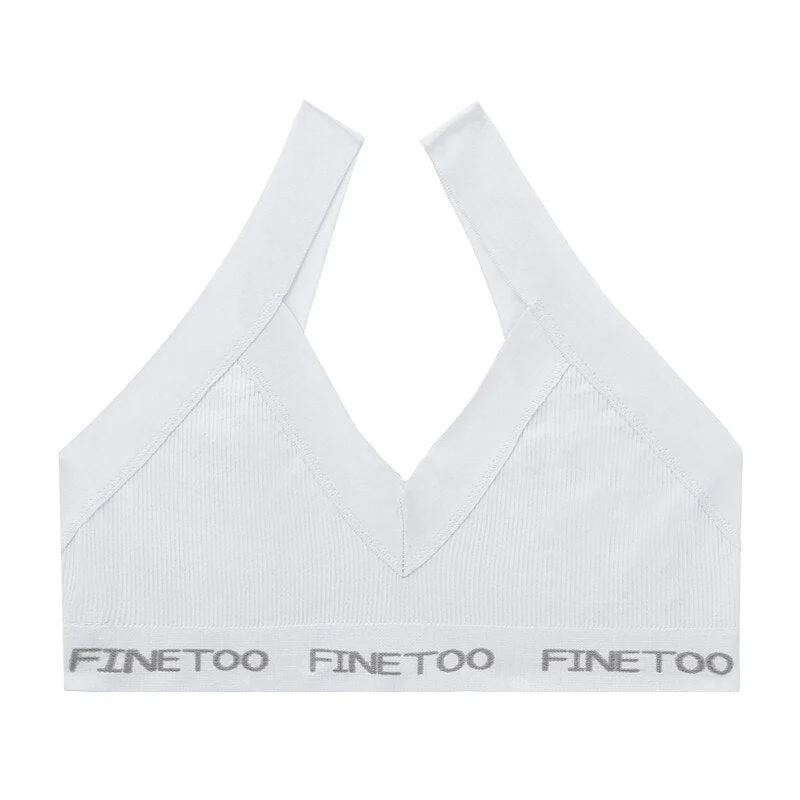 FINETOO Sexy Deep V Tops Seamless Tanks M-XL Women Bralette Soft Camisoles Top Comfortable Wireless Tube Top Female Lingerie New