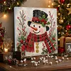 (20x20cm)Red Scarf Snowman Xmas Pearl Painting Art Kits With Inner Frame Pearl Gem Paintings Picture Arts Craft for Adults Beginners Home Wall Decor