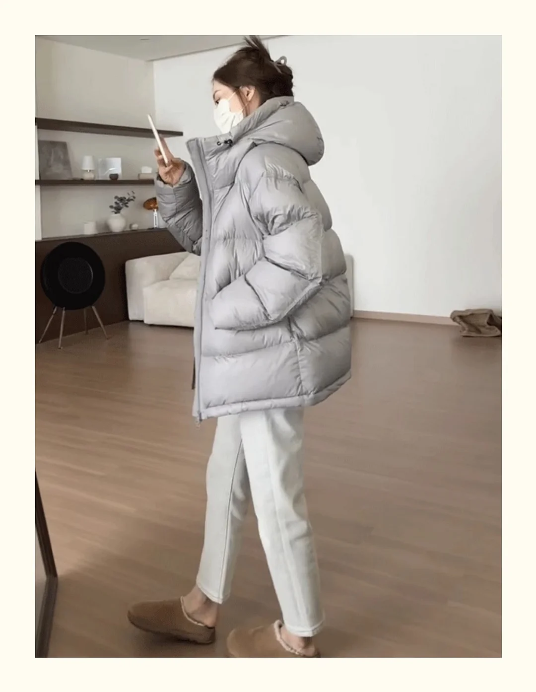 Woherb Hooded Thick Down Jacket Female 2024 Winter New Small Gentle Korean Version Of Casual White Duck Down Coat Tide-Outfit Ideas