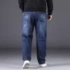2024 New Men's Large Size Loose Straight Stretch Jeans