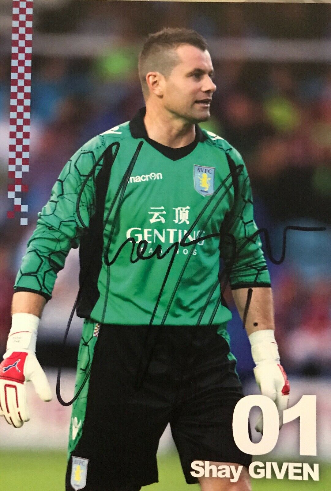 Shay Given Aston Villa Football Club, hand signed Photo Poster painting / autograph with COA