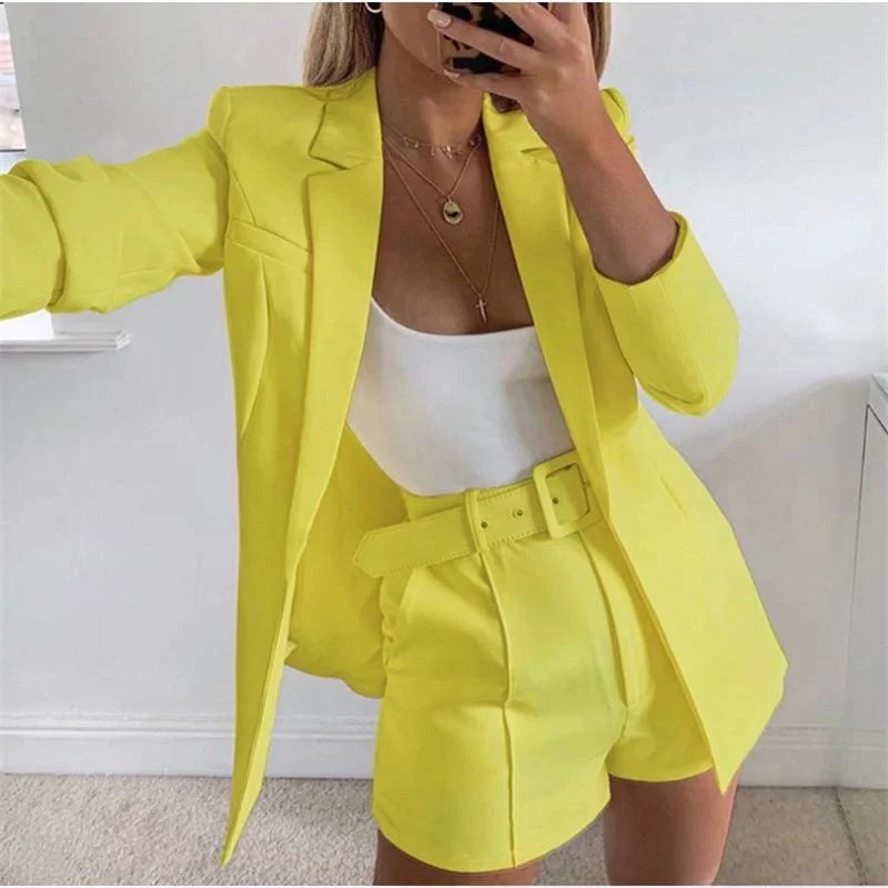 British-Style Small Suit Jacket Shorts Suit Women OL Casual Formal Suit