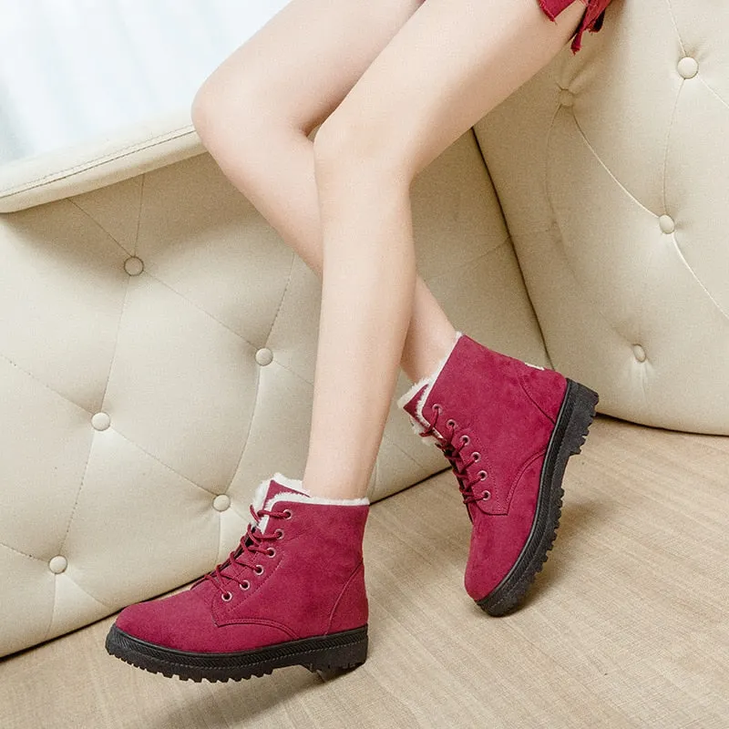 Women's boots 2021 winter hot style large size snow boots women's warm shoes short boots flat heel Korean ladies cotton shoes