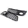 1 Pair Car Front Grill Mesh Front Fog Light Hoods Cover for Audi A4 B8 2008-2012