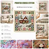 Stamped Cross Cross cross stitch kit for Adults Winter Cabin Scene 11CT tapestrymarket