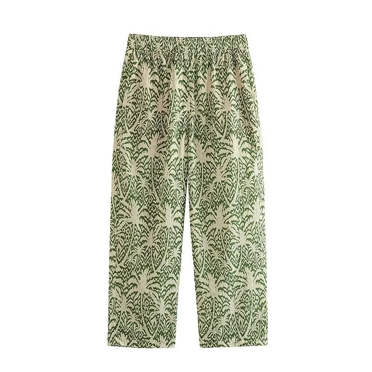 Jungle Printed Green Shirt and Pants Set