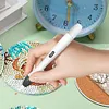 18Pcs / Set 5d bricolage diamant foret stylo ensemble avec lumi&egrave;re pour bricolage arts artisanat (blanc)