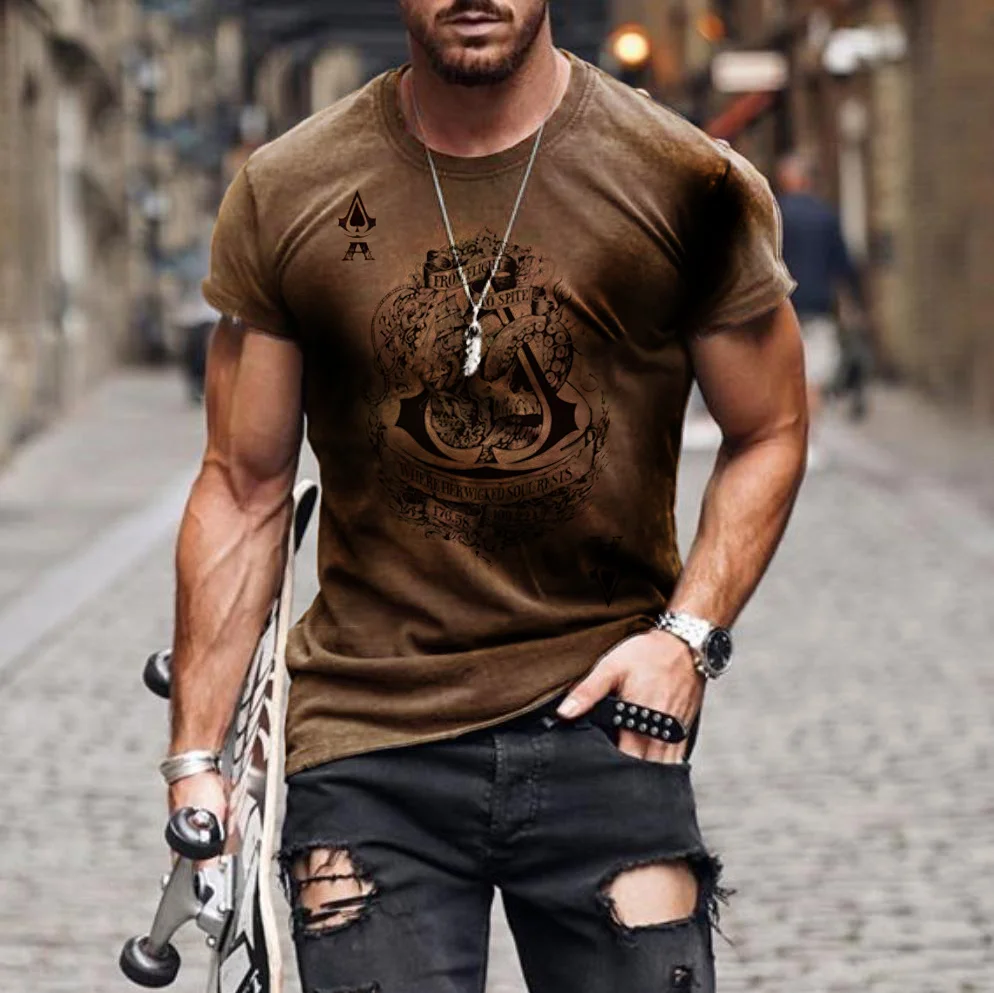 Mens fashion street style printed t-shirt / [viawink] /
