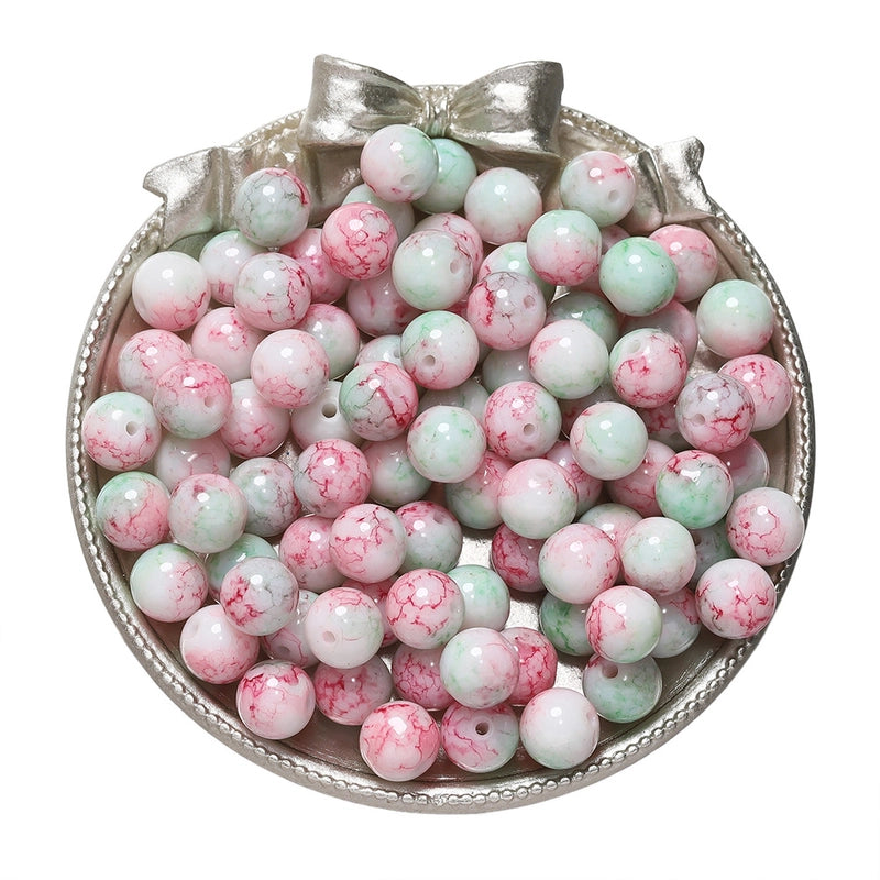 50 PCS/Package Diameter 10mm Diameter 4mm Diameter 8mm Glass Solid Color Jewelry Accessories