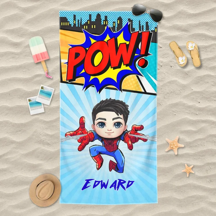 Custom Beach Towel -Spiderman Superhero