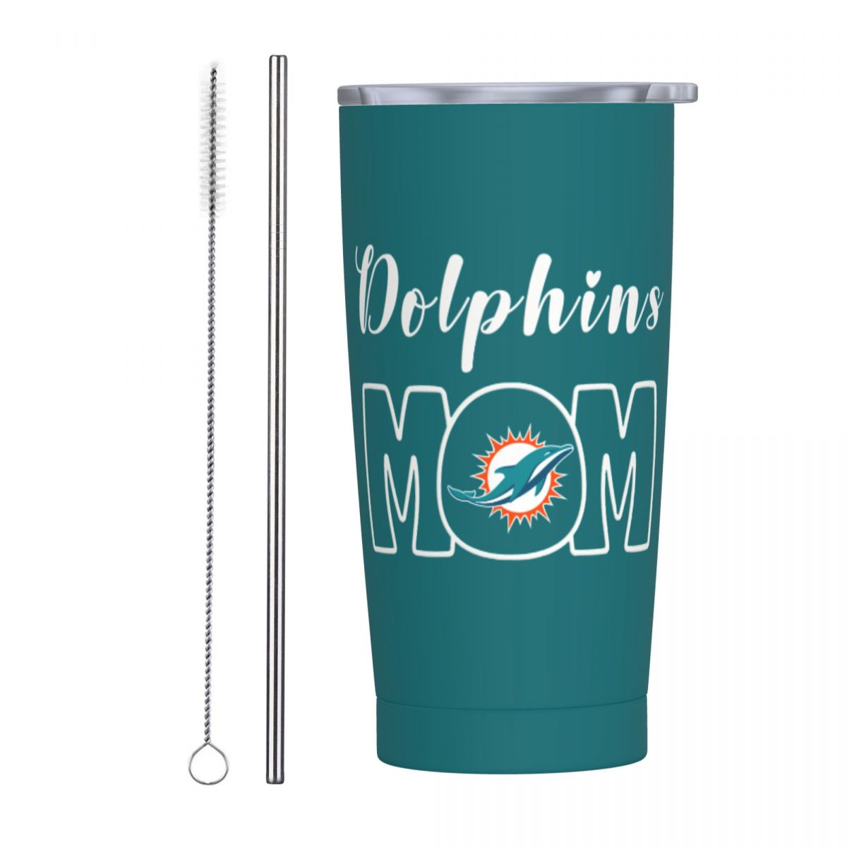 Miami Dolphins Mom 20oz Tumbler with Lid and Straw