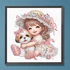 Girl with Dog - Crystal Rhinestone Diamond Painting