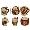 6PCS Drinks DIY Pearl Diamond Painting Christmas Fridge Magnets, Sparkling Rhinestone Refrigerator Magnet Craft Kit for Home Decor & Gifts
