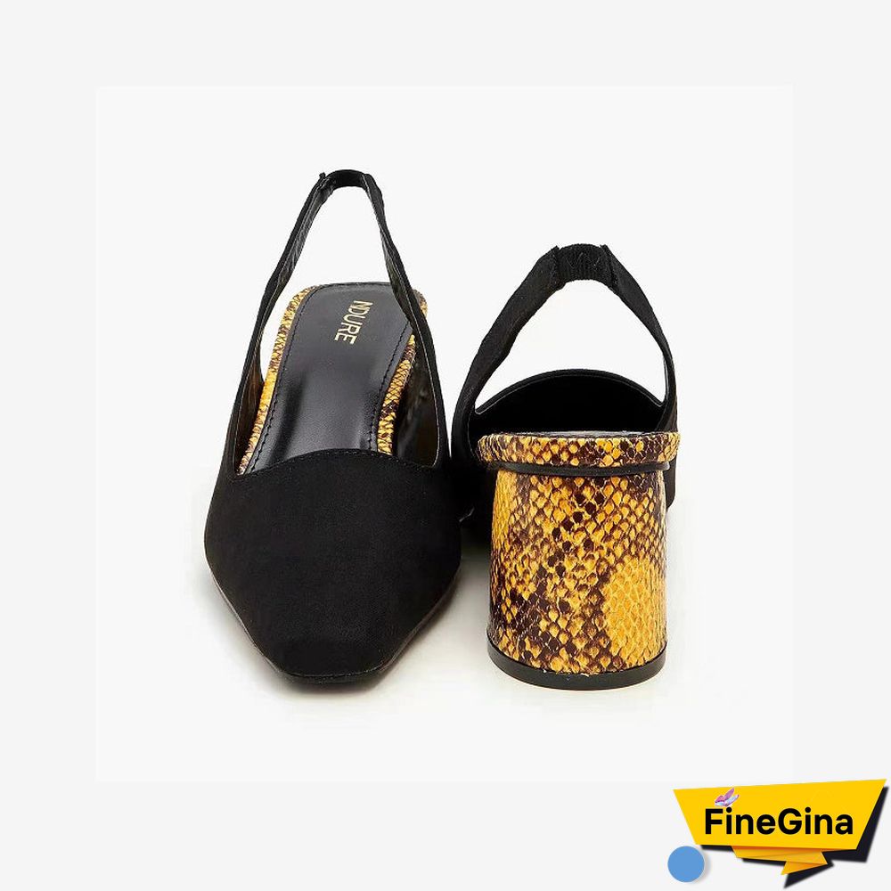 Women's French Square Toe Occident High Heel Slippers