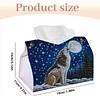 Wolf Diamond Painting Tissue Box 7.48x5.12Inch Diamond Art Tissue Box 5D Diamond Art Tissue Cover for Kitchen Restaurant Bar Office Parties