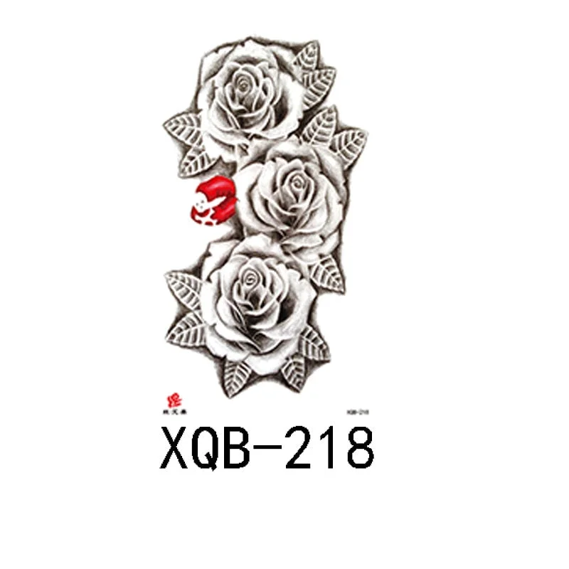 Small Full Arm Waterproof Tattoo Sticker Half Arm Arm Painted Flower Animal Arm Lasting European and American Tattoo Sticker