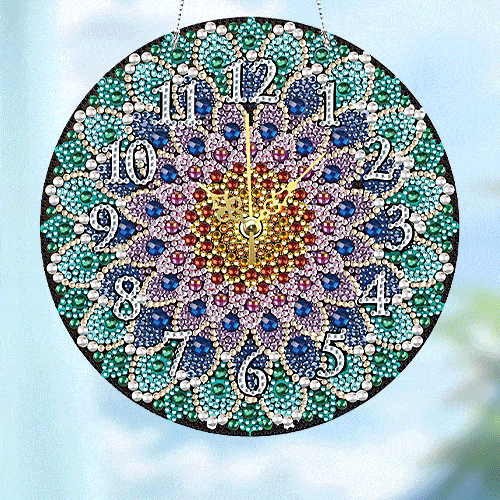 5D DIY Crystal Diamond Clock Paint by Number Kits Mandala Living Room