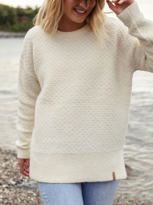 Solid color pullover outdoor warm women's sweater
