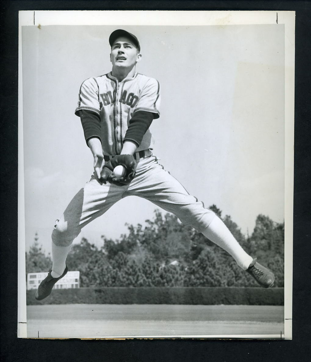 Don Kolloway fielding pose Pasadena 1942 Press Photo Poster painting Chicago White Sox