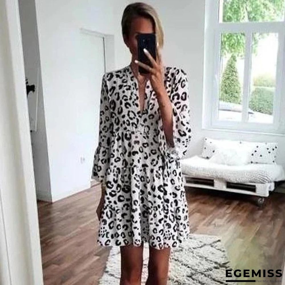 Leopard Print Dress Bohemian Style Dress | EGEMISS