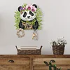 (US Local)Panda Theme Wood DIY Diamond Painting Hooks Home Decor Craft Kit for Wall Decor