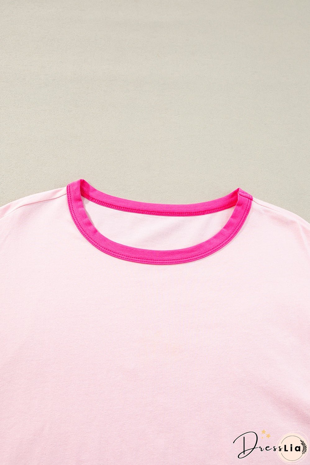 Color Block Crew Neck Long Sleeve Top