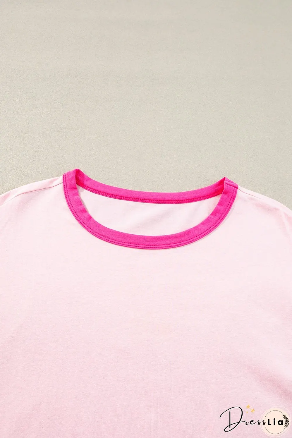 Color Block Crew Neck Long Sleeve Top